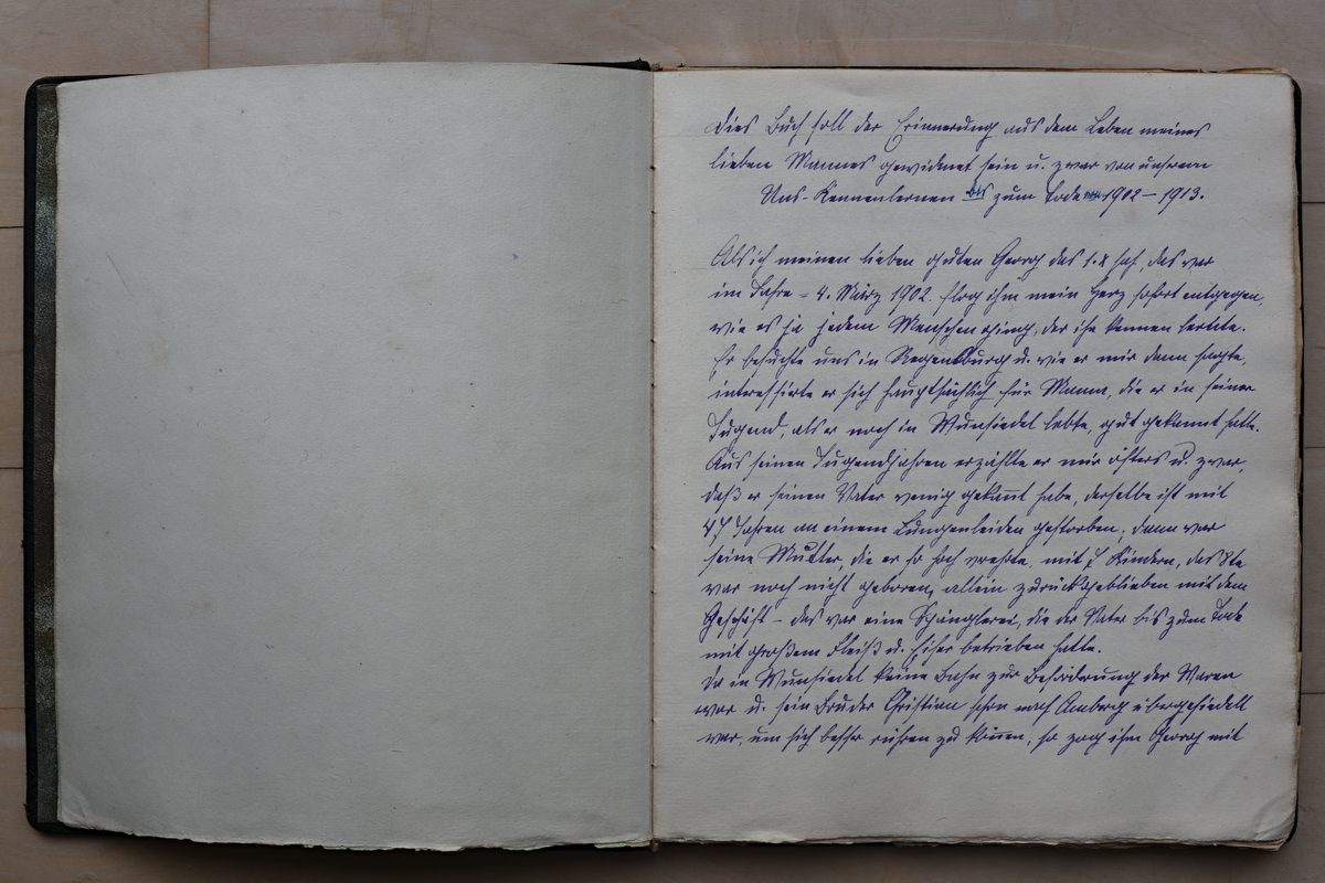 1.Seite von Ernys Erinnerungen an Georg