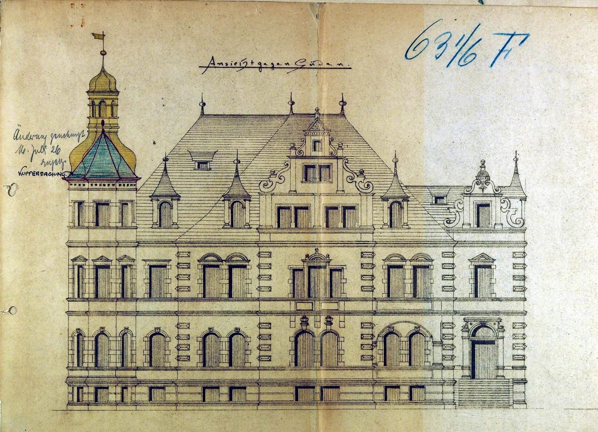 1896 Bauantrag Ansicht von Süden