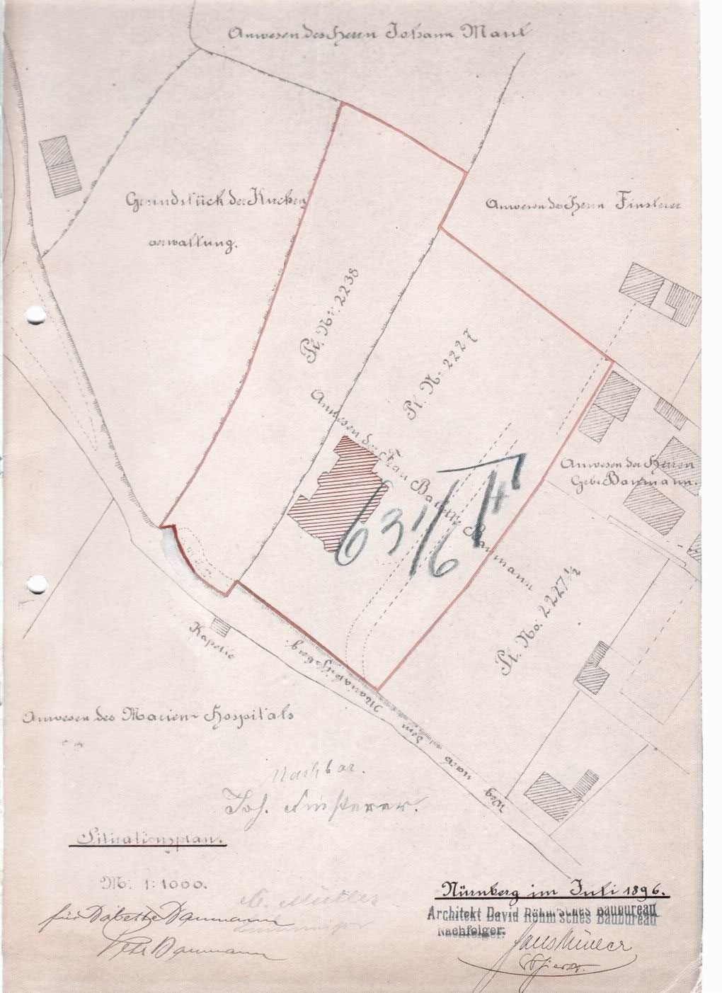 1896 Bauantrag Lageplan