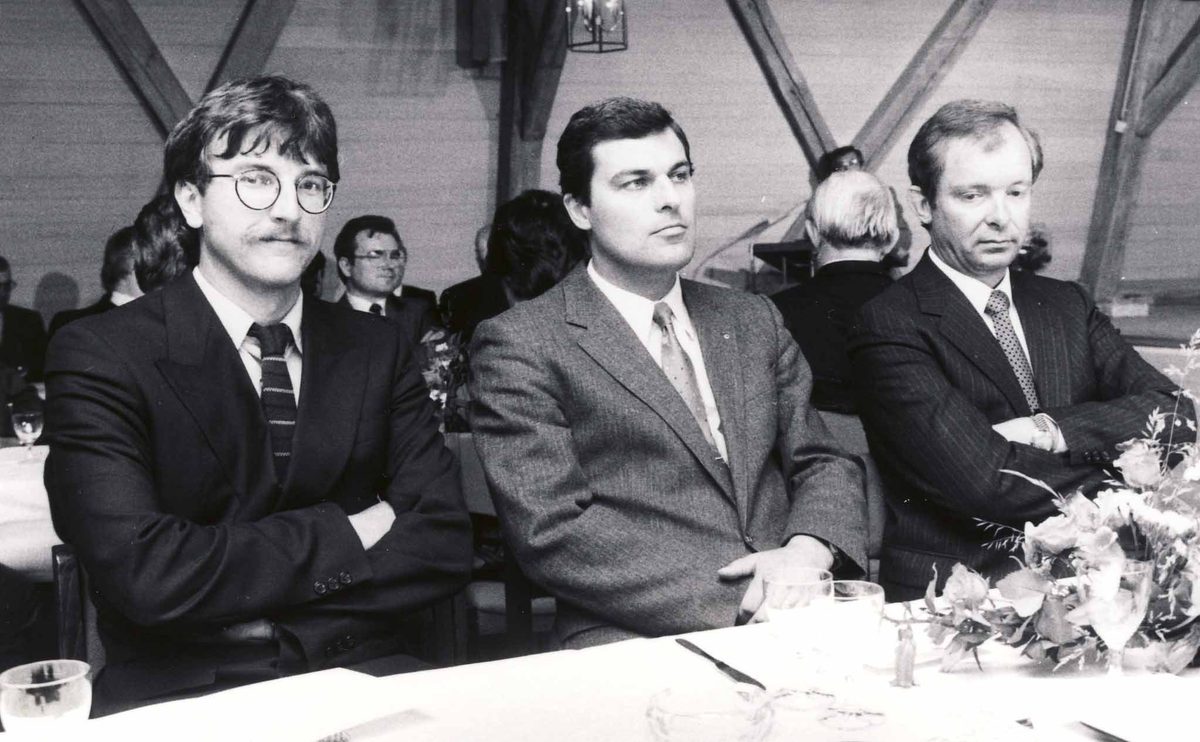 1983, anläßlich einer Baumann-Ausstellung in Schloss Theuern, vl. Georg III, Peter, Erhard...