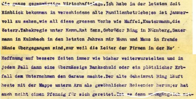 Ausschnitt 27.11.1927 Brief von Hans an OpaFentsch